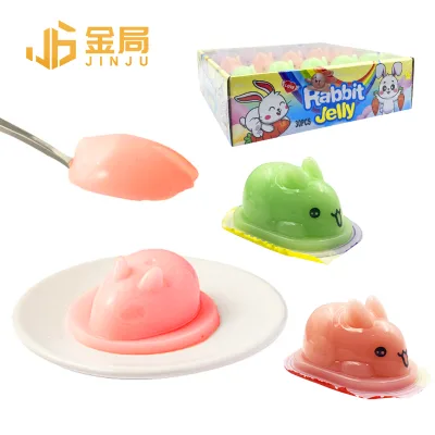Halal Animal Shape Fruit Flavors Sweet Pudding Cartoon Cute Rabbit Kids Jelly Pudding