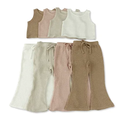 Many Years Manufacturer Wholesale Kid Outfits Sleeveless Baby Girl Clothing Sets Wide Breathable Kids Clothing Sets