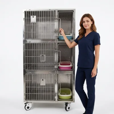 Herta PJCWL Electric Stainless Steel Pet Hospital Clinic Pet Equipment Cat Cage ISO 13485 Certified