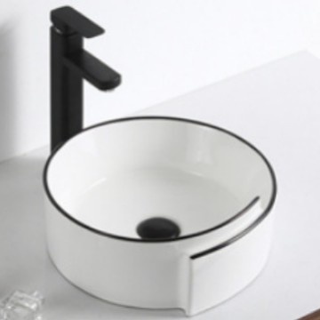 Round Solid Surface Above Counter Wash Basin Bathroom Sink