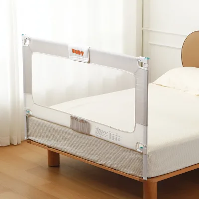 Factory Wholesale Adjustable Height Baby Bed Safety Rail One Click Removable Machine Washable Fold Baby Bed Rail