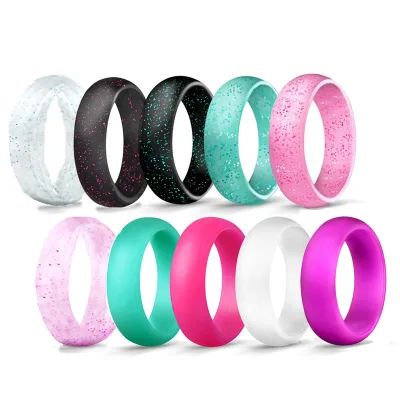 Recommend Shine Silicone Full Finger Rings Baby Personalized Silicone Wedding Rings Silicon Wedding Band Ring