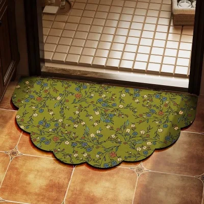 Factory Wholesale Luxury American Style Flower Bathroom Floor Mat Household Bathroom Door Quick-drying Diatom Mud Anti-slip Mat