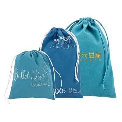 Ivory Board Coated Wine Gift Bags Drawstring Closure Custom Velvet Bag for Glass Tumblers Flexographic Printing Hot Stamping