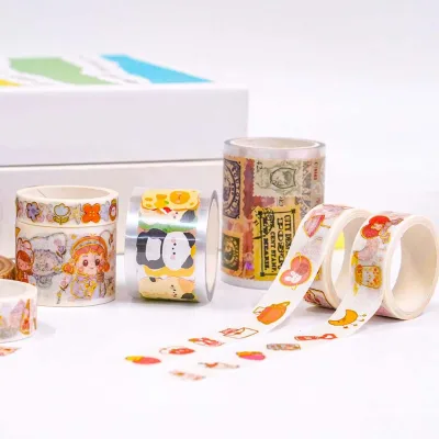 OEM ODM Custom Printed Washi Tape, Kawaii Cartoon Decorative Masking Tape, for Journaling Scrapbooking DIY Craft Supplies