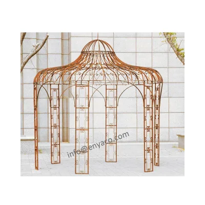 Made in China 3x3 Wrought Iron Gazebo Steel Outdoor Garden With Metal Roof