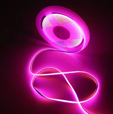 3mm Width Pink COB LED Strip 400LEDs/M Uniform Illumination Dot-free RA>90 CRI for Room Cabinet Home DIY Projects