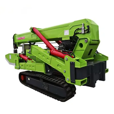 The spider crane with a boom can efficiently lift and operate smoothly in narrow Spaces