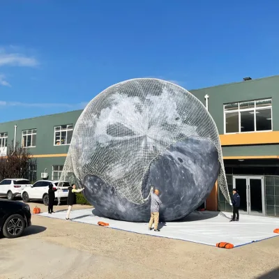 Giant Inflatable Moon Oxford Cloth Waterproof Blow up Moon Balloon Custom Inflatable Planet Balloon