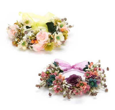1195E Retro Style Festival Artificial Floral Head Wreath Flower Headband Hair Flower Crown