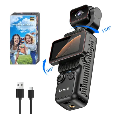 Professional Rotating Lens Camera Compact Action Camera Ultra Clear Vlogging Camera for Outdoor Adventure Vlog