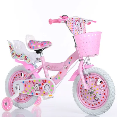 Hot Selling 12 14 16 Inch Bisicleta De Two Seat Children Bike 4 5 6 7 8 Years Old Student Road Bicycle Kids Cycle for Girl