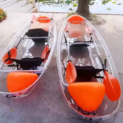 Crystal Kayak Fishing Boat Transparent Canoe with clear Bottom for Wholesale