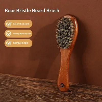 Vintage Solid Wood Men's Shaving Brush Boar Bristle Styling Brush Suitable for Men's Daily Bea