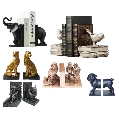 Uniquely Designed Animal Shaped Resin Bookends Custom Art Deco Bookstopper