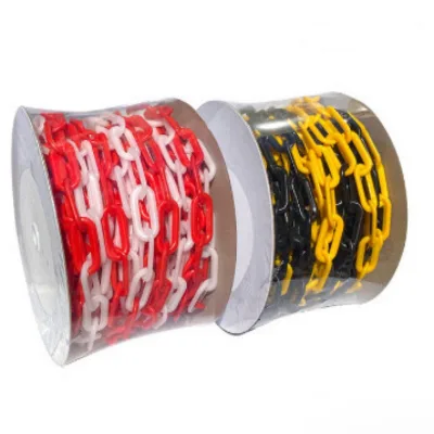6mm 8mm 10mm Road Warning Plastic Chain Safety Traffic Yellow Black Plastic Barrier Chain Link for Traffic Cones Road Facilities
