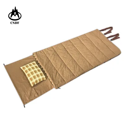 Waterproof Big Size 4.8kg Cotton Canvas Sleeping Bag with Pillow and Carry Bag, Cold Weather Camping Hunting