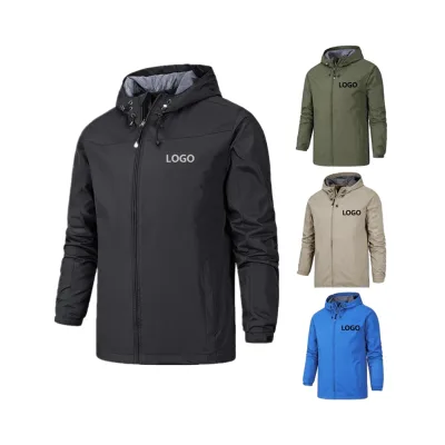 Wholesale Safari Mountaineering Jacket Zipper Closure Long Hood Windproof Waterproof Spring Autumn Stand OEM Service Pocket