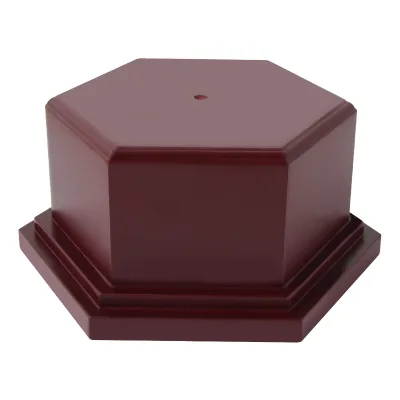 Wholesale Price Good Price Trophy Base Hexagonal Red Base Wooden Trophy Base Accessory for Competition Trophy Accessories