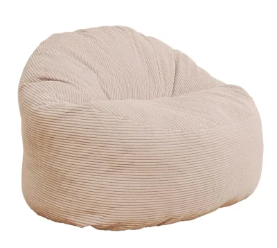 Adult and Teen Bedroom Comfortable Round Corduroy Pouffe Bean Bag