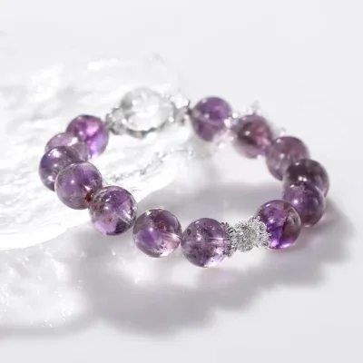 Natural Purple Bracelet Noble Mystery Smart Wisdom Courage Energy Stone Warding off Evil