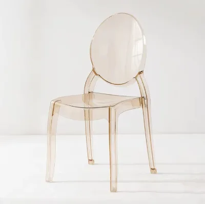 Wholesale Factory Modern Design Round Back Rental Dining Party Hotel Banquet Transparent Clear Plastic Chairs for Events