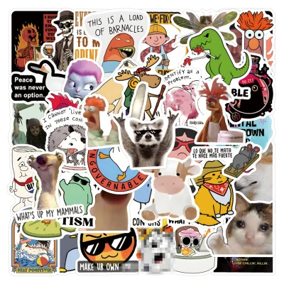 55Pcs Funny Cartoon Popular Meme Graffiti Stickers for Wall Table Decor Internet Spoof Sticker