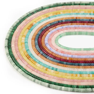 Natural Crystal Agate Stone Beads 4X2MM Abacus Beads for Making Necklace Bracelet Earring Jewelry
