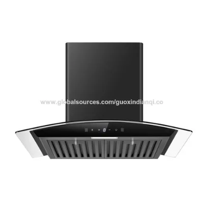 Good price and quality curved black range hood for kitchen