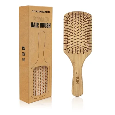 Customized Bamboo Paddle Hair Brush Square Air Cushion Bristle with Factory Feature Features Logo
