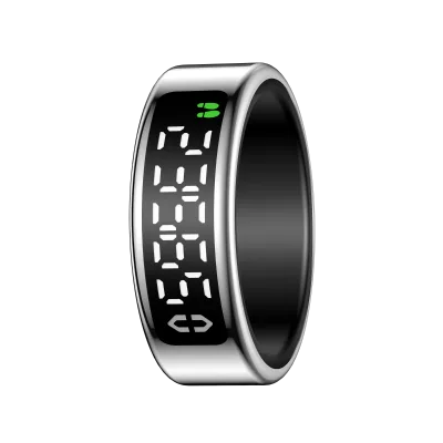 2025 SANVNET SR08 Smart Ring Stainless Steel Waterproof Health Monitor with Sleep Tracking Charging Case Android App Control