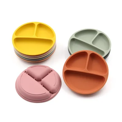 Baby Feeding Set, 1Pack Silicone Divided Suction Plates for Baby, BPA Free, Baby Led Weaning Supplies for Toddler Utensils