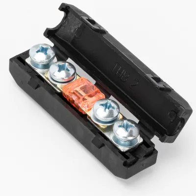 Wholesale 12V Single Midi Car Fuse Holder Black Plastic Midi Fuse Block with Cover and 4 Studs for Car