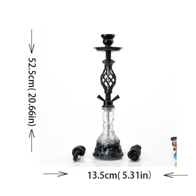Factory-direct Sale New-style Arabic Hookah Stockmedium-size Twirled-ball Hookah Dual Hoses Complete Metal Modern Minimalist
