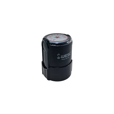 Automatic Office Stamp 45mm Round with Protective Cover Adjustable Date Self Inking for Daily Office Records and Documentation