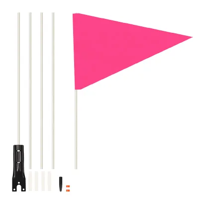Customizable Bicycle Safety Flagpoles in Various Colors with Children's Pennants, Car and Bike Flags