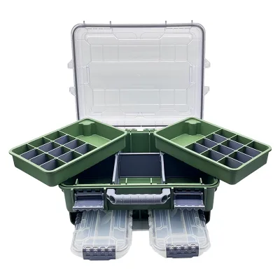 Waterproof ABS Lure Tackle Box Two-layer Large Capacity Portable & Multi-functional for Fishing Accessories