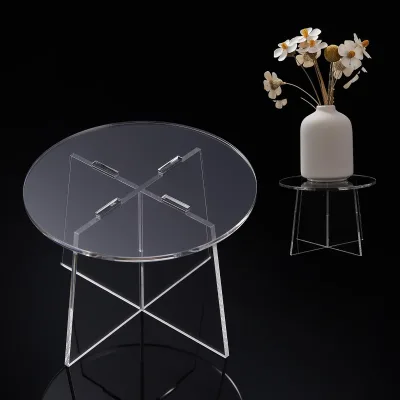 Custom Indoor Mini Table Top Round Plant Stand Acrylic Pot Stand for Wedding Decorations Handmade Round Plant Stand