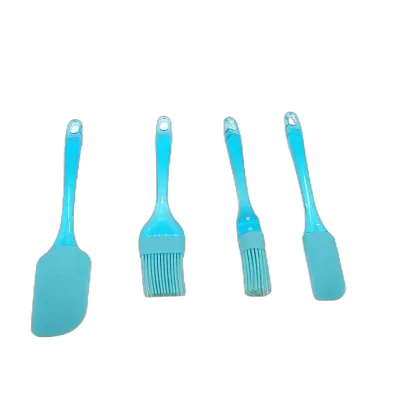 Wholesale Small Baking Tools Seamless One Piece Heat Resistant Non-Stick Silicone Spatula Set with Plastic Handle