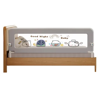 Doublecare Baby Bed Rail Guard with U-Shape Non-Slip Base Tool-Free 14-Level Adjustable Foldable for Toddler Safety
