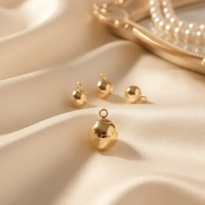 GP US 14K Gold Filled Hanging Bead Round Bead Pendant Silent Bell Round Ball Permanent Jewelry Chains Making Wholesale