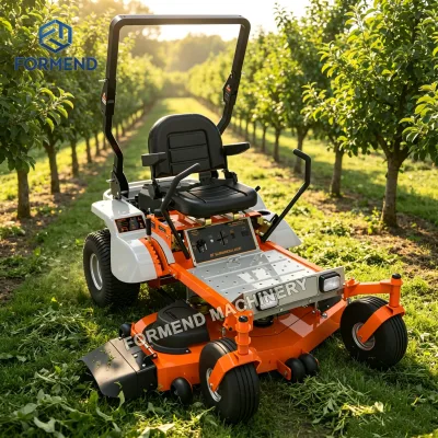 Industrial Zero Turn Ride-on Mower 7 Gauge Steel Deck Large Front/Rear Tires Gasoline Powered Folding Handle Turf Mowing Machine