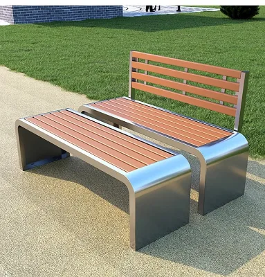 Modern Stainless Steel Park Bench Outdoor Anti-Corrosion Metal Seat Courtyard Garden Scenic Spot Open-Air Stool