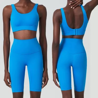 Yoga Bra Top Fitness Sports Wear Women Sports Bra Quick-drying 2 Piece Spandex Nylon Yoga Set