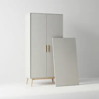 Light Grey Panel with Wood Grain Laminated Melamine Coted Board for Wardrobe Locker and Table Top