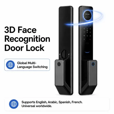 Heavy Duty Smart Door Lock with 3D Face Scanning - Specialized WiFi Fingerprint Lock for Wooden Double Doors &Security Entrances