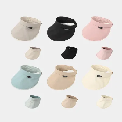 Summer Cotton Wide-brimmed Solid-color Face-protecting UV-resistant Reversible Adjustable Bucket Hat for Women-lightweight
