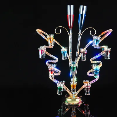 DS1657 Glowing Bar KTV Cocktail Glass Display Stand Champagne Wine Rack Cup Holder Glass Led Display LED Wine Glass Holder