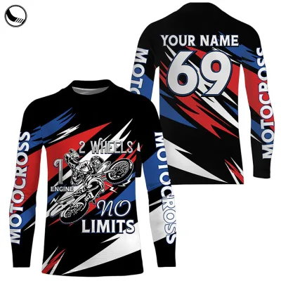 Wholesale Unisex Breathable % Polyester Anti-Uv Quick Dry Long Sleeve Motocross Jerseys Summer Racing Wear