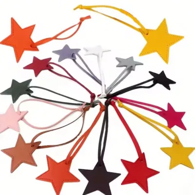 Star Shape Bag Pendants PU Leather Designer Charms Personalized Bag Charms Accessories